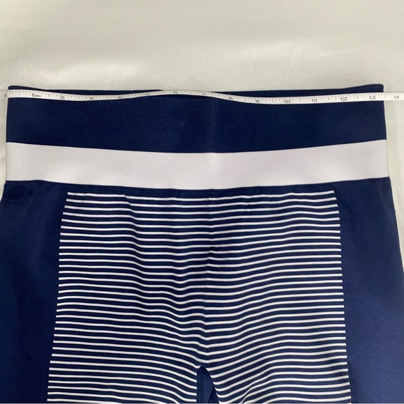 Champion Navy Blue/White Striped Cropped Legging, Size Large - Picture 7 of 11